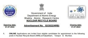 BARC NOTIFICATION 2022